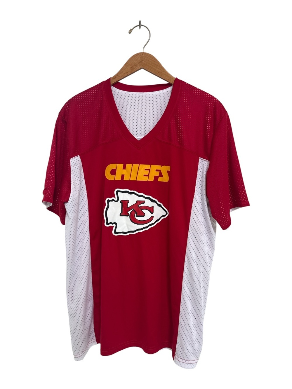 Kansas City Chiefs Flag Football Jersey Reversible Play USA NFL Red White Large
